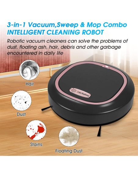 Robot Aspirador y Mopa Genérico M8025 2000Pa 60Min Negro