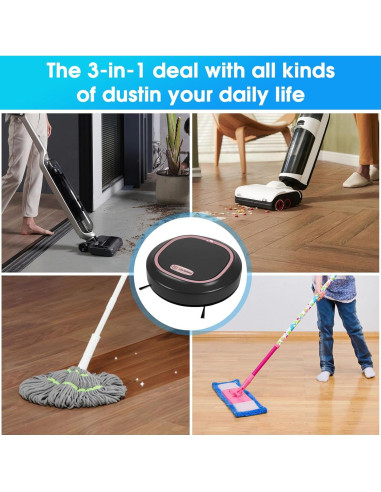 Robot Aspirador y Mopa Genérico M8025 2000Pa 60Min Negro