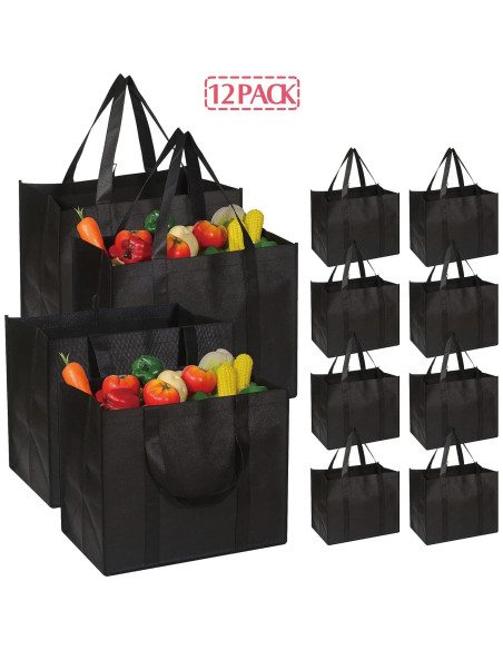 Bolsas de Compras Reutilizables DIOMMELL 12 Piezas 40.9x33x25.9cm