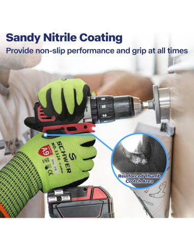 Guantes de trabajo Schwer ProGuard XL + Mangas ANSI A9