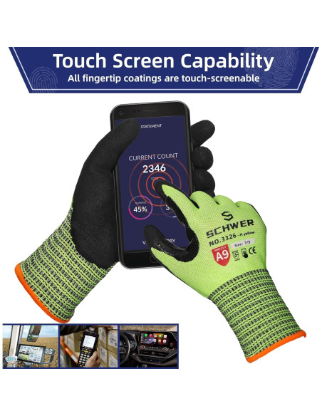 Guantes de trabajo Schwer ProGuard XL + Mangas ANSI A9