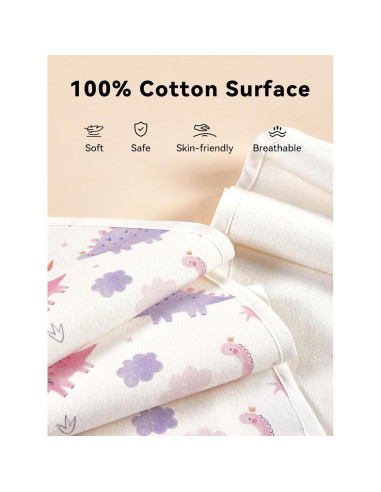 Protectores de Cambiador TILLYOU 100% Algodón Reutilizables 6 Pzs