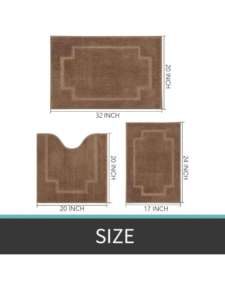 Juego de Alfombrillas de Baño CNNJ 3 Piezas Antideslizantes