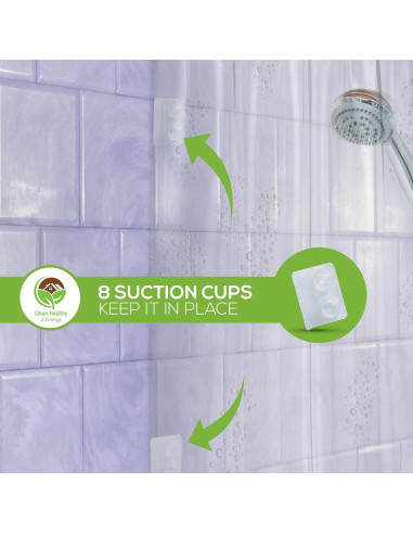 Funda de Ducha PEVA Transparente 178x183 cm Vida Saludable