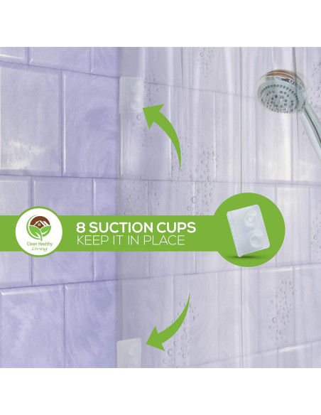 Funda de Ducha PEVA Transparente 178x183 cm Vida Saludable