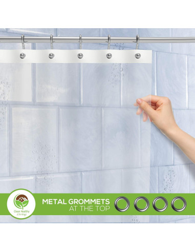 Funda de Ducha PEVA Transparente 178x183 cm Vida Saludable