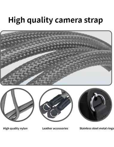 Correa de Cámara Universal KONXISA 100 cm Nylon Gris