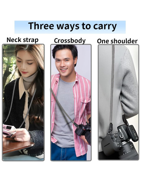 Correa de Cámara Universal KONXISA 100 cm Nylon Gris