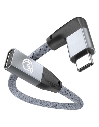 Cable Extensión USB-C 90 UseBean 0.18m 100W 20Gbps 4K