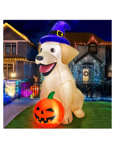 Decoración Inflable de Halloween 5 Pies Perro Labrador con LED