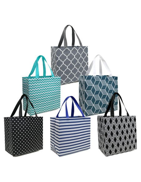 BeeGreen 6 Bolsas de Compras Reutilizables Plegables 33x18cm