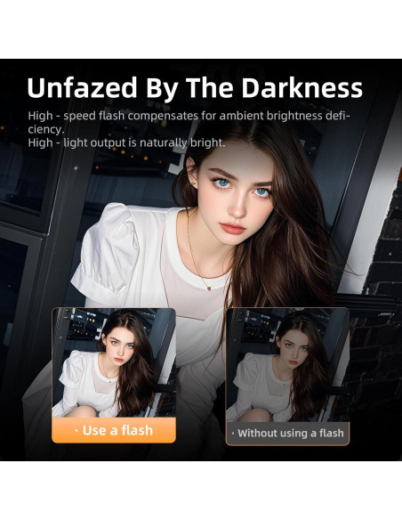 Mini Flash Speedlite Desiontal GN8 6200K para Cámara - Negro