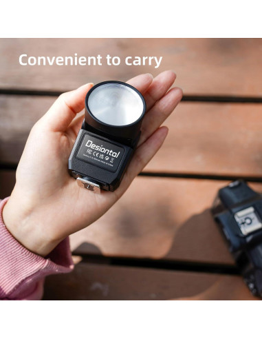 Mini Flash Speedlite Desiontal GN8 6200K para Cámara - Negro