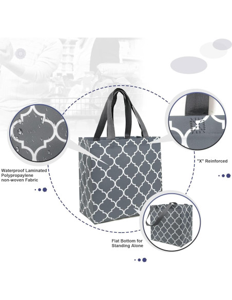 BeeGreen 6 Bolsas de Compras Reutilizables Plegables 33x18cm