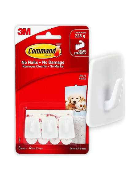Ganchos Micro Command Blanco 3 Unidades 0.23 kg Colgantes