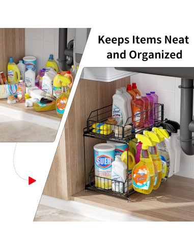 Organizador Bajo Fregadero SUEH DESIGN 2 Niveles Metal Negro