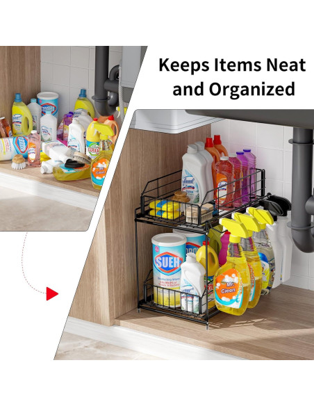 Organizador Bajo Fregadero SUEH DESIGN 2 Niveles Metal Negro