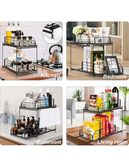 Organizador Bajo Fregadero SUEH DESIGN 2 Niveles Metal Negro