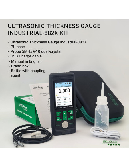 Medidor de Espesor Ultrasónico Industrial-882X - 1-300mm