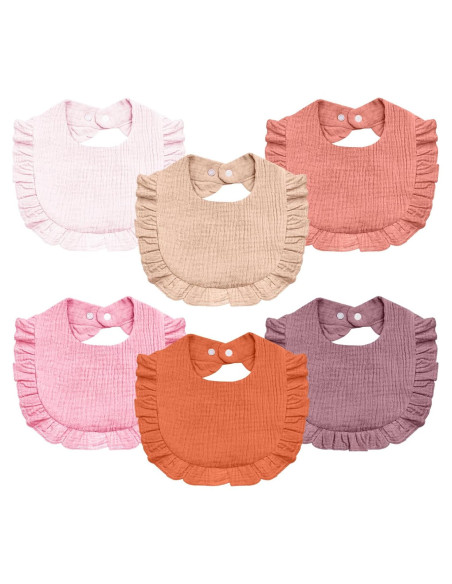 Baberos de Muselina para Bebé NISXABEBE 6 Pcs Algodón Suave
