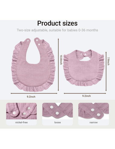 Baberos de Muselina para Bebé NISXABEBE 6 Pcs Algodón Suave