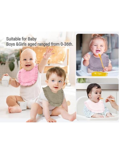 Baberos de Muselina para Bebé NISXABEBE 6 Pcs Algodón Suave