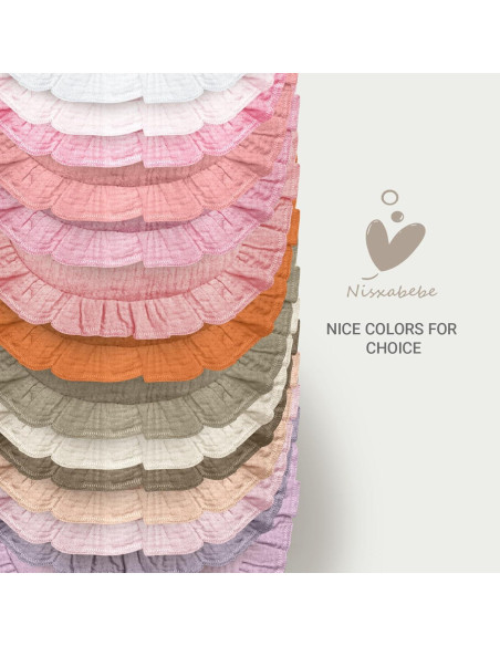 Baberos de Muselina para Bebé NISXABEBE 6 Pcs Algodón Suave