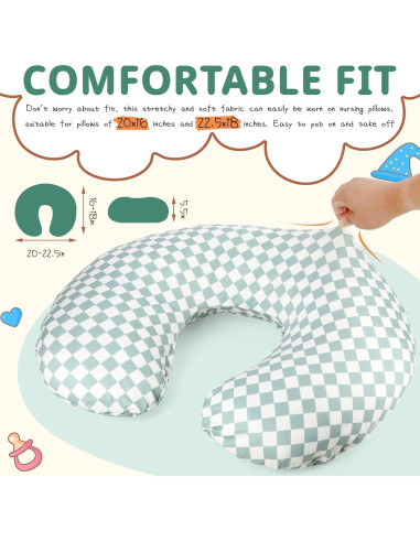 FEBSNOW 2 Fundas de Almohada de Lactancia Algodón 57x46cm