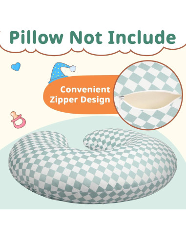 FEBSNOW 2 Fundas de Almohada de Lactancia Algodón 57x46cm