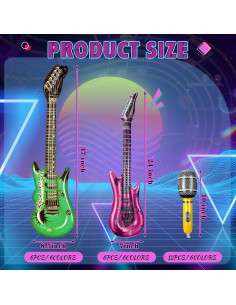 Set 24 Pcs Juguetes Inflables Tradder Fiesta Musical 80s 90s 2