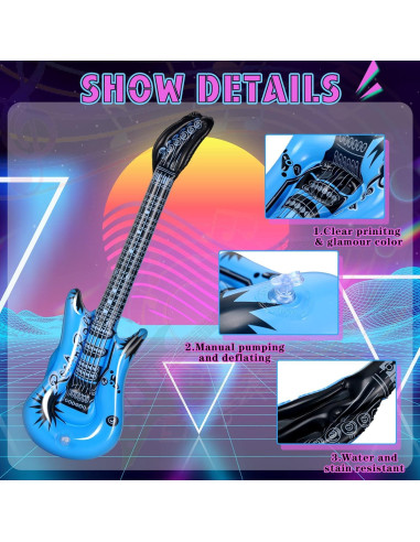 Set 24 Pcs Juguetes Inflables Tradder Fiesta Musical 80s 90s