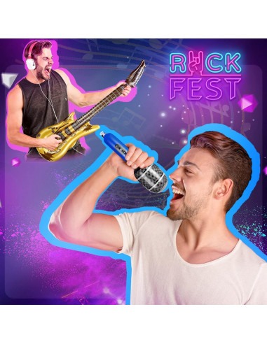 Set 24 Pcs Juguetes Inflables Tradder Fiesta Musical 80s 90s