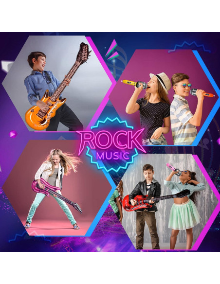 Set 24 Pcs Juguetes Inflables Tradder Fiesta Musical 80s 90s