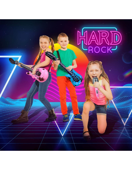 Set 24 Pcs Juguetes Inflables Tradder Fiesta Musical 80s 90s