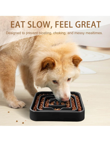 Cuenco de Alimentación Lenta para Perros LLUAII Negro 24 cm