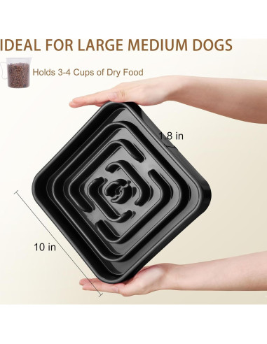 Cuenco de Alimentación Lenta para Perros LLUAII Negro 24 cm