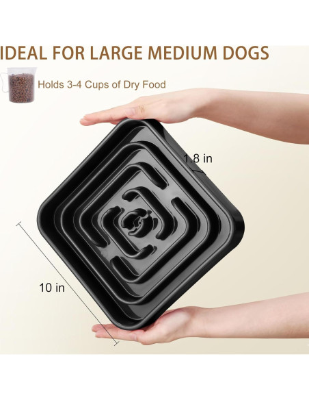 Cuenco de Alimentación Lenta para Perros LLUAII Negro 24 cm
