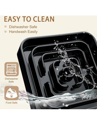 Cuenco de Alimentación Lenta para Perros LLUAII Negro 24 cm