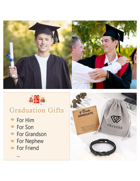 Pulsera de Cuero y Acero Inoxidable Forever para Niños 19 cm