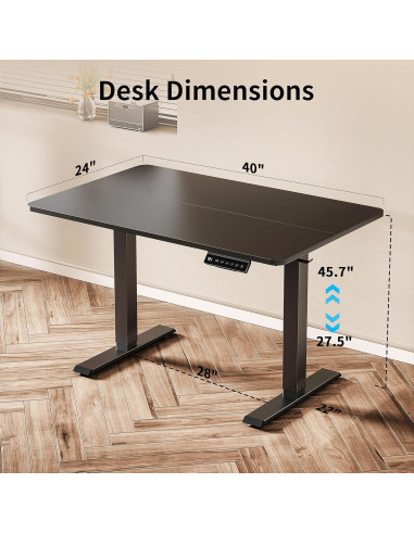 Escritorio Eléctrico Ajustable BIZUM 101.6x60.9 cm Negro