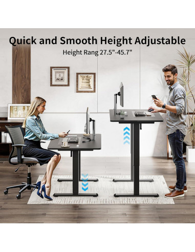 Escritorio Eléctrico Ajustable BIZUM 101.6x60.9 cm Negro