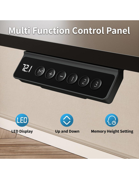 Escritorio Eléctrico Ajustable BIZUM 101.6x60.9 cm Negro