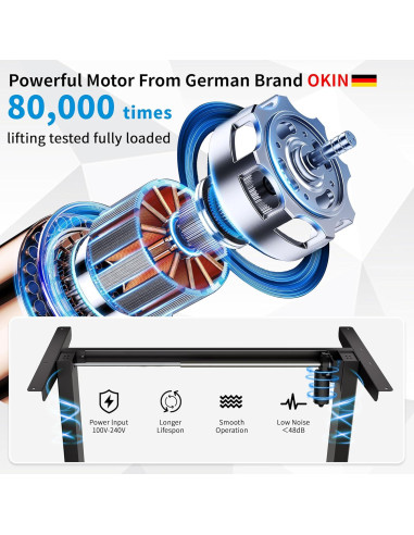 Escritorio Eléctrico Ajustable BIZUM 101.6x60.9 cm Negro