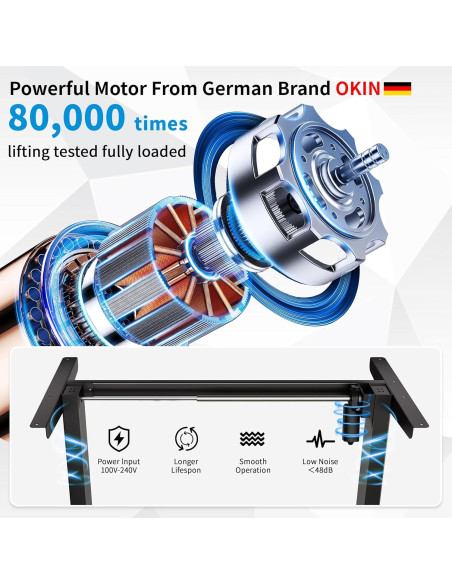 Escritorio Eléctrico Ajustable BIZUM 101.6x60.9 cm Negro