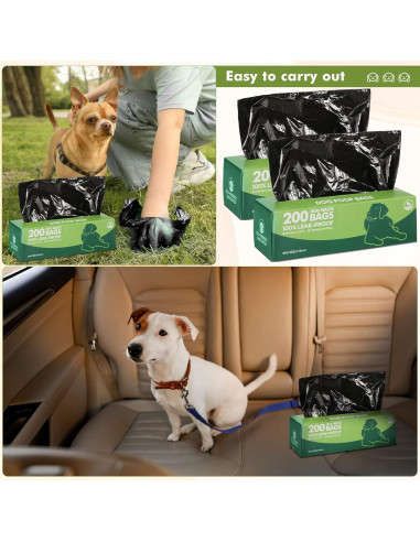 Bolsas de Desechos para Perros Sherr - 4000 Bolsas Negras