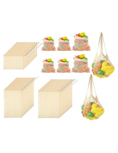 Bolsas Reutilizables Shappy 32 Pcs Algodón Orgánico Malla