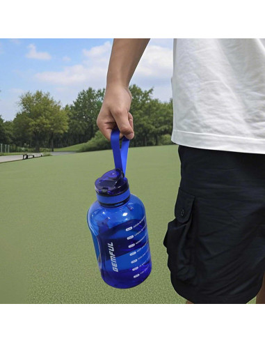 Botella de Agua GEMFUL 2L a Prueba de Fugas Azul Motivacional