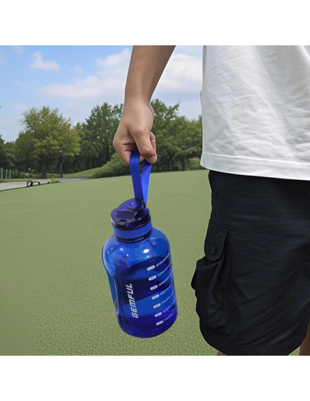 Botella de Agua GEMFUL 2L a Prueba de Fugas Azul Motivacional