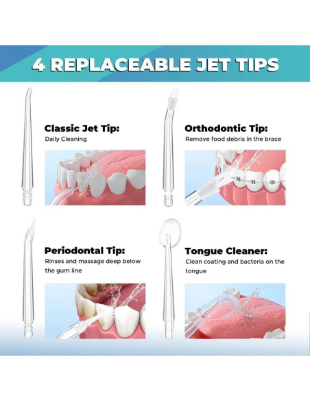 Irrigador Dental Inalámbrico LSLCQW Negro 3 Modos IPX7
