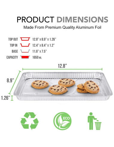 Bandeja para Galletas Fig & Leaf 1/4 Tamaño 32.5x22.6cm 25 Pack